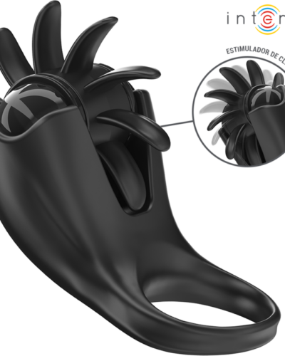 Intense - Mabel Vibrating Ring 10 Vibrations With Clitoris Stimulator Black