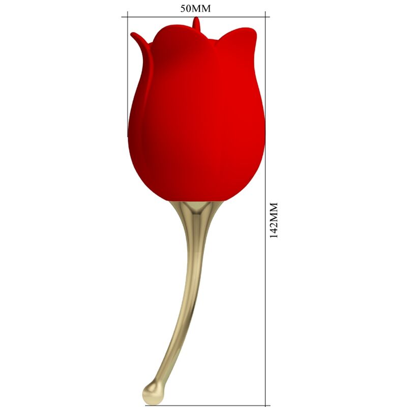 Pretty Love - Rose Lover Rose Clitoris Stimulator 12 Vibrations Red - Image 4