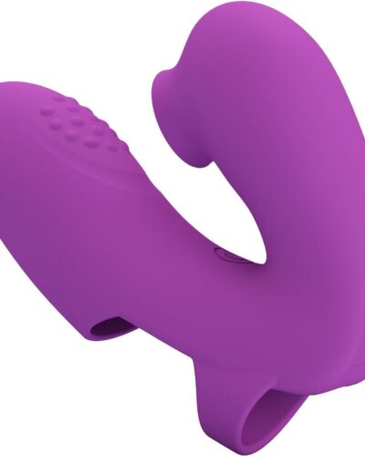 Pretty Love - Athena Finger Vibrator With Clitoris Stimulator Purple