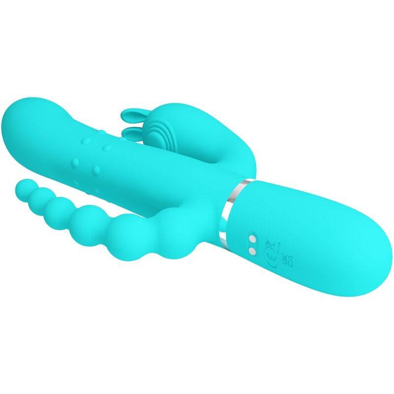 Pretty Love - Cammy 4 In 1 Multifunction Tripple Rabbit Vibrator Blue - Image 5