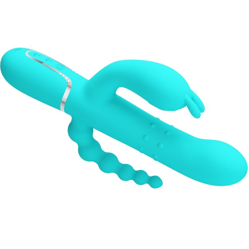 Pretty Love - Cammy 4 In 1 Multifunction Tripple Rabbit Vibrator Blue - Image 4