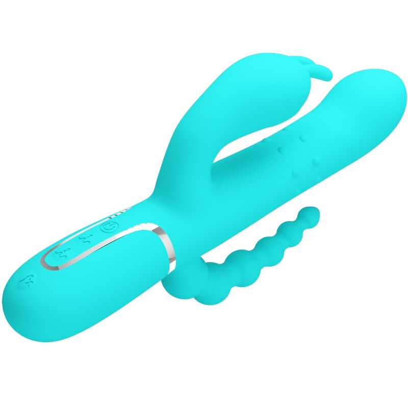 Pretty Love - Cammy 4 In 1 Multifunction Tripple Rabbit Vibrator Blue - Image 3