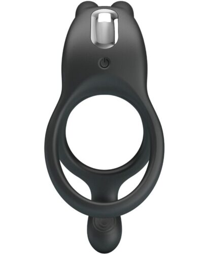 Pretty Love - Seth Double Vibrating Ring Rabbit 7 Vibrations Black