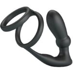 Pretty Love - Emoni Penis Ring + Anal Plug 12 Vibrations Black