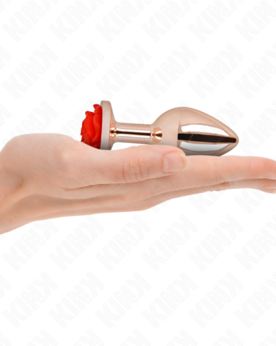 Kink - Pink Gold Anal Plug With Red Rose M