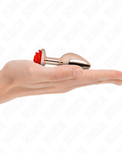 Kink - Pink Gold Anal Plug With Red Rose S