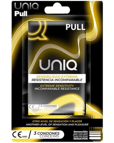 Uniq - Pull Latex Free Condoms With Strips 3 Units