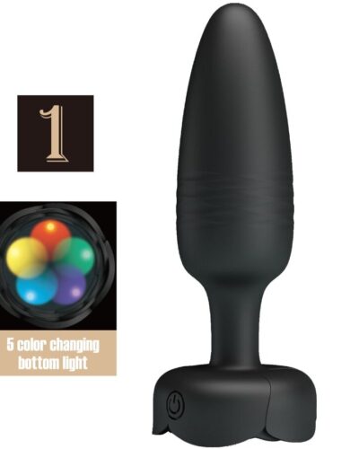 Pretty Love - Tarion Anal Plug with LED Light Black 12.5 cm