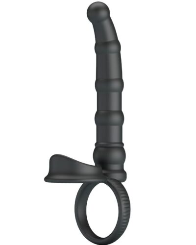 Pretty Love - Tatum Vibrating Penis Ring With Plug 10 Vibrations Black