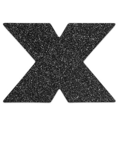 Bijoux - Indiscrets Flash Cross Black Nipple Caps