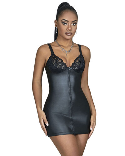 Subblime - 957568 Leather Zip Dress Black S/M