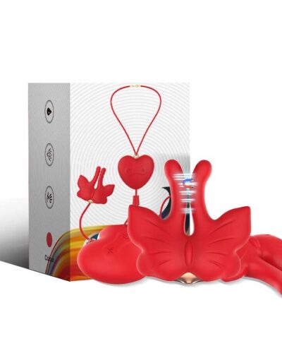 Armony - Magnetic Nipple Clamps with Vibration Butterfly Shape Red