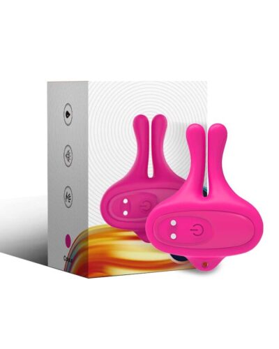 Armony - Rabbit Shape Vibration Magnetic Nipple Clamps Pink