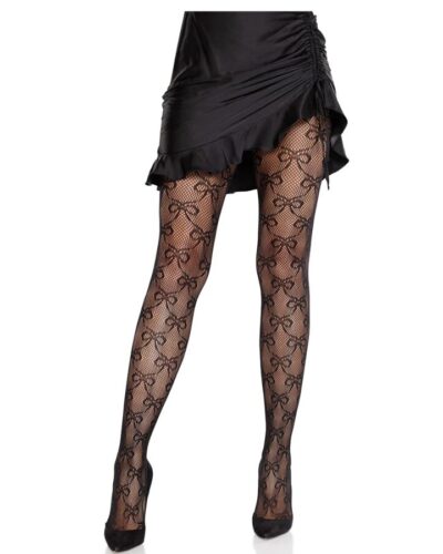 Leg Avenue - Fishnet Tights With Bow Black