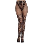 Leg Avenue - Dahlia Lace Stockings With Net Detail Black