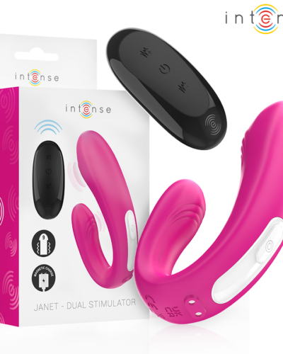 Intense - Janet Dual U-Shaped Stimulator And Vibrator With Remote Control Pink