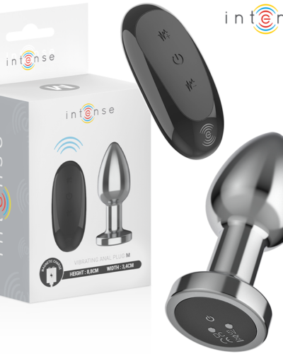 Intense - Anal Plug 10 Vibrations Metal With Remote Control M