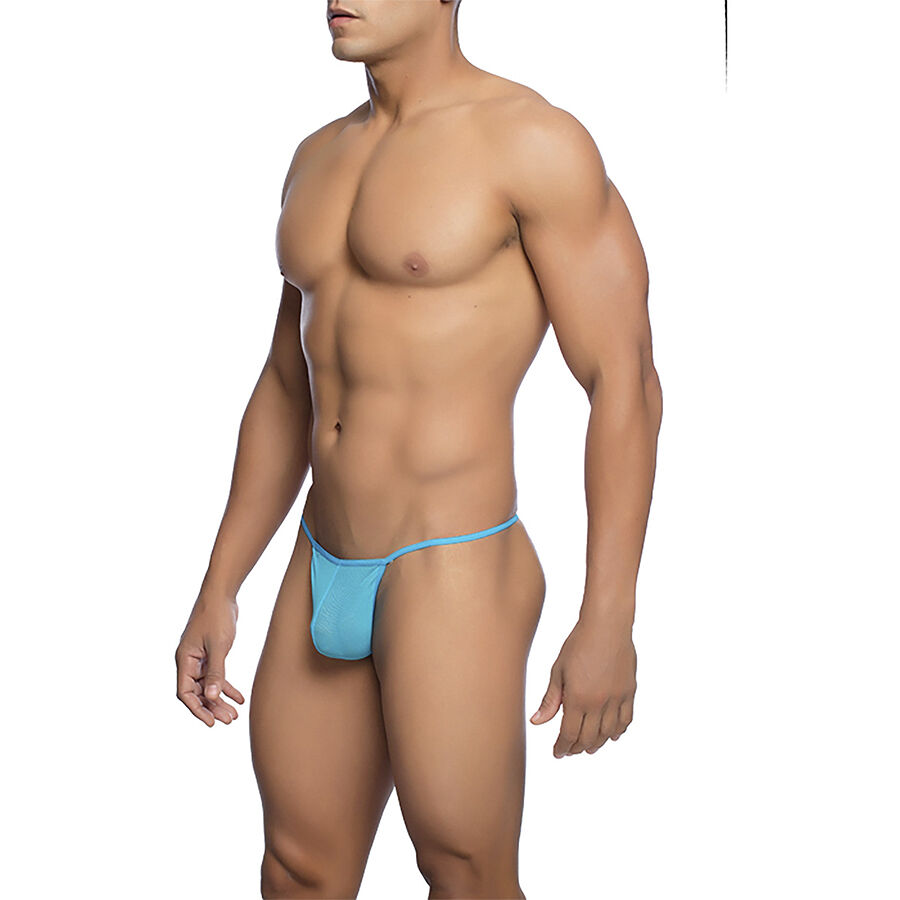 Mob - Transparent T-Shaped Thong Aqua Size S/M - Image 2