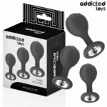 Addicted Toys - Set Of 3 Anal Plug Silicone With Jewel