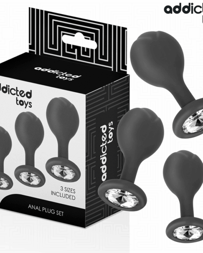 Addicted Toys - Set Of 3 Anal Plug Silicone With Jewel