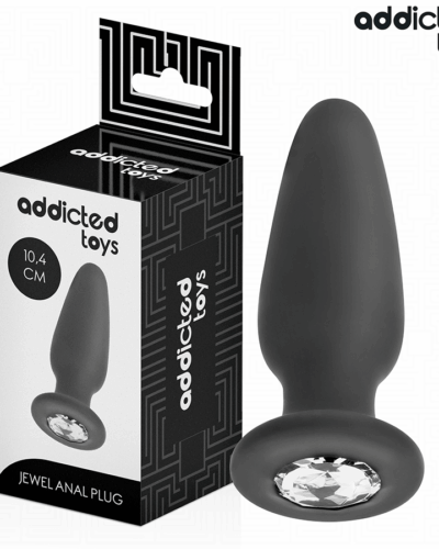 Addicted Toys - Anal Plug With Jewel Silicone Size M 10.4 cm