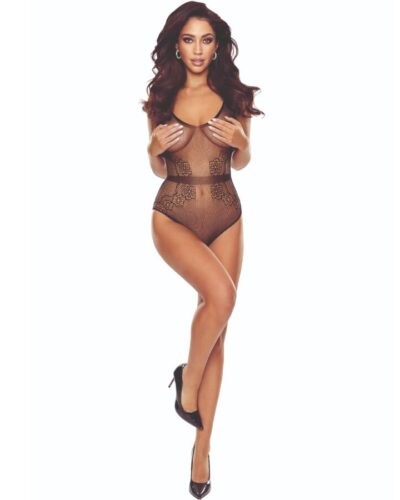 Passion - Bs115 Black Grid Bodystocking