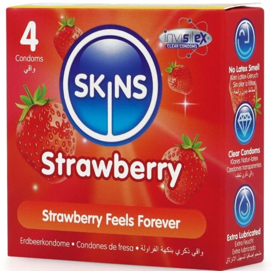Skins - Strawberry Premium Condoms Pack 4 - Image 2