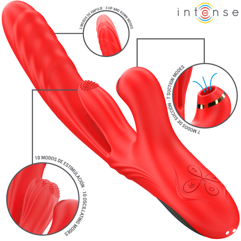 Intense - Karol Multifunction Vibrator Thrust Stimulation Stimulating Waves Red - Image 2