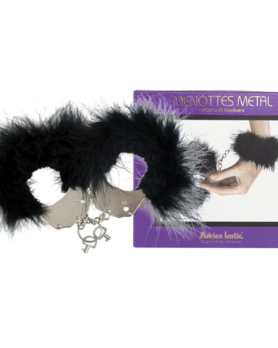 Adrien Lastic - Metal Handcuffs With Black Feathers