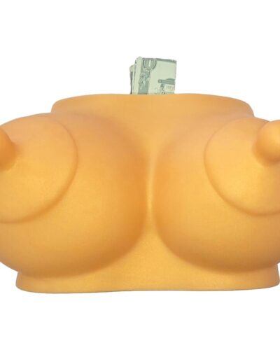 Diablo Picante - Piggy Bank In The Shape Of Boobs Golden Tone