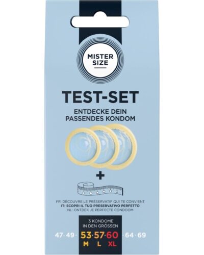 Mister Size - Test Set 3 Different Sized Condoms + Measuring Tape