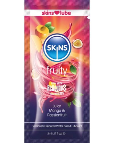 Skins - Fruity Water-Based Lubricant Mango  Passion Fruit Single-Dose 5 ml