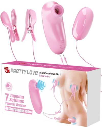 Pretty Love - Imonie 3-In-1 Multifunctional Set With Suction Cup, Nipples And Clitoris