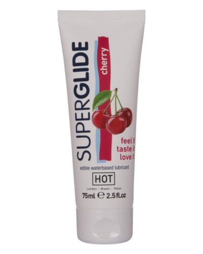 Hot - Superglide Edible Lubricant Waterbased Cherry 75 ml