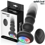 Addicted Toys - Thrusting Vibrating Anal Plug, LED Light Remote Control
