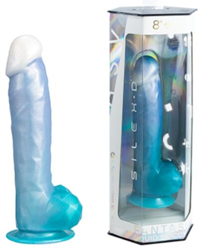 Silexd - Angel Dildo Fantasy Liquid Silicone Thermoreactive Celestial Blue 20.3 cm