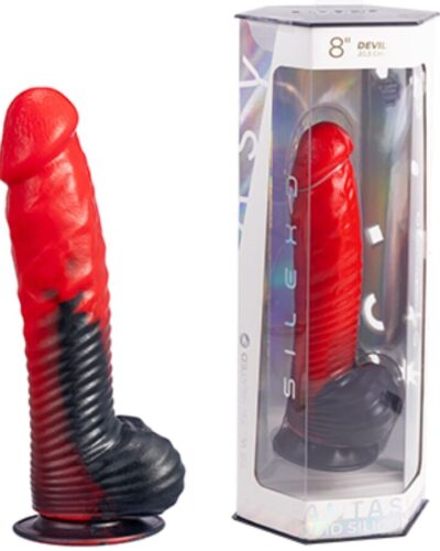 Silexd - Devil Dildo Fantasy Liquid Silicone Thermoreactive Red Black 20.3 cm