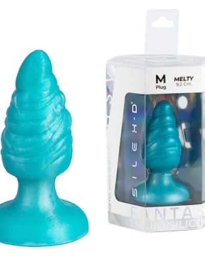 Silexd - Melty Anal Plug Fantasy Liquid Silicone Thermoreactive Celestial Blue 9.2 cm