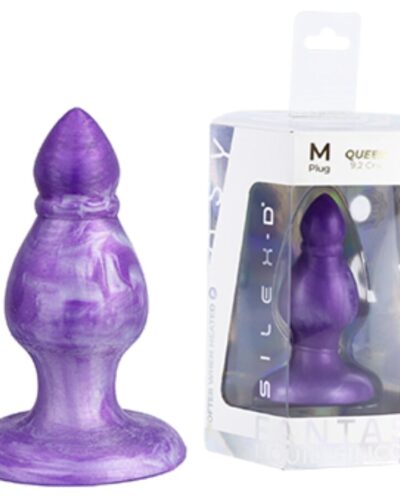 Silexd - Queen Anal Plug Fantasy Liquid Silicone Thermoreactive Purple 9.2 cm