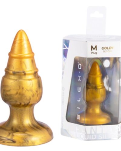 Silexd - Goldy Anal Plug Fantasy Liquid Silicone Thermoreactive Golden 9.2 cm