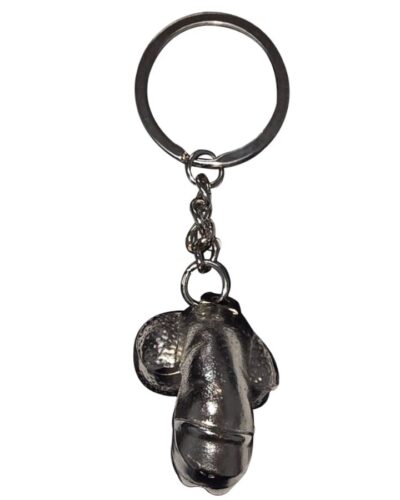 Diablo Picante -Silver Metal Keychain Shrinked Penis