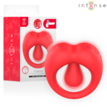 Intense - Russell Vibrating Penis Ring With Clitoris Stimulation Red