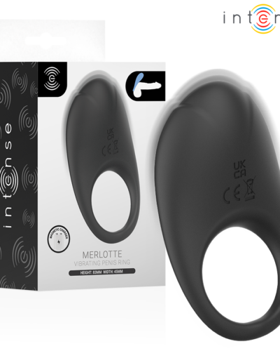 Intense - Merlotte Vibrating Penis Ring with Clitoris Stimulation Black