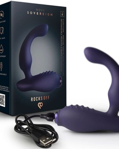 Rocks-Off - Nova Sovereign Rechargeable Prostate  Perineum Massager 16 Function Blue