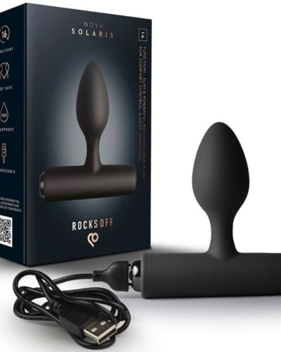 Rocks-Off - Nova Solaris Rechargeable Slim  Powerful Anal Plug 16 Function Black