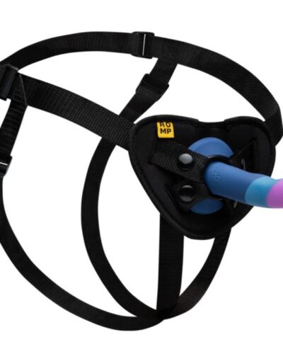 Romp - Piccolo Harness + Silicone Dildo With Tricolor Suction Cup 14 cm