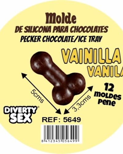 Diablo Picante - Chocolate Mold with 12 Silicone Penises for Hanging Vanilla