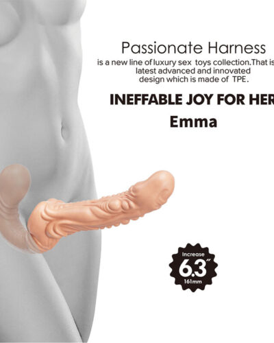 Baile - Emma Textured Double Penetration Strap-On Flesh