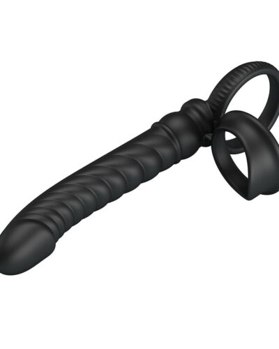Pretty Love - Merritt Anal Vibrator with Ring and Vibration Black