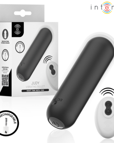 Intense - Judy Rechargeable Vibrating Bullet With Remote Control Black